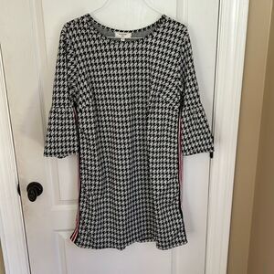 No Comment Plus Race Stripe Plaid Dress